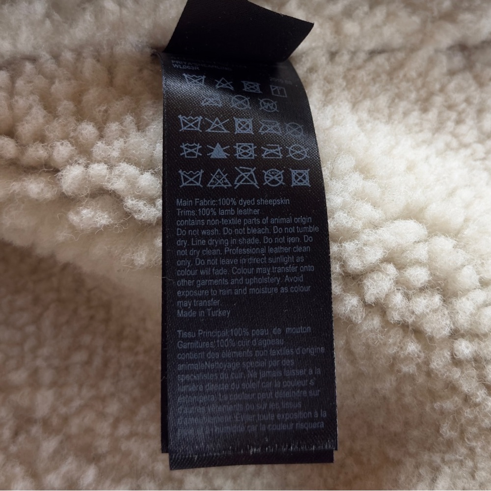 ALLSAINTS PRIYA SHEARLING JACKET TAUPE/ CHALK WHITE MEDIUM - Picture 10 of 16
